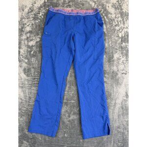 Med Couture Touch Womens Blue Elastic Waist Scrub Pants Cargo Pocket Lot Of 3 La